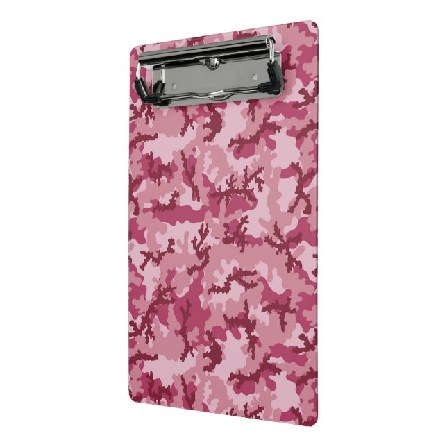 Pink camouflage mini clipboard (Angled2)