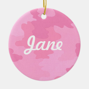 Pink Camouflage Name Ornament