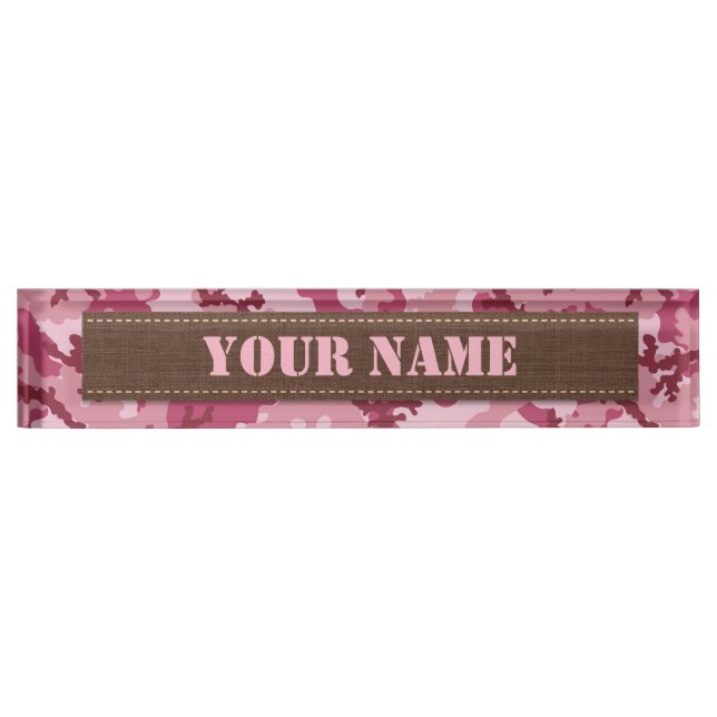 Pink camouflage nameplate (Front)