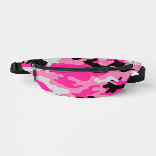 Pink Camouflage Pattern Bum Bags