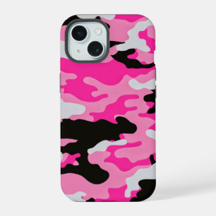 Pink Camouflage Pattern iPhone 15 Case