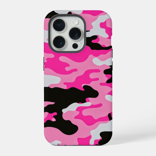 Pink Camouflage Pattern iPhone Case (Back)