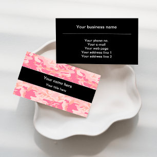 Pink Camouflage Pattern, Military, Army Business Card