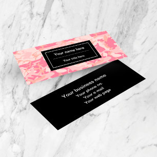 Pink Camouflage Pattern, Military, Army Mini Business Card