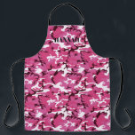 Pink Camouflage Pattern Personalised Apron<br><div class="desc">Design features an allover camo pattern, with your name or choice of personalisation. Trendy monogrammed design. Classy and fashionable this apron makes the perfect fashion accessory. Add your custom wording to this design by using the "Edit this design template" boxes on the right hand side of the item, or click...</div>