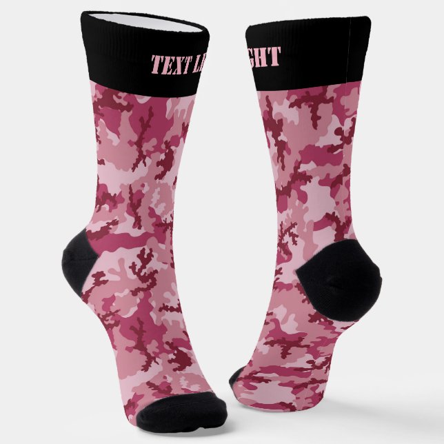 Pink Camouflage Pattern Socks (Angled)