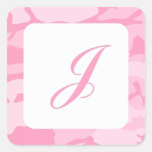 Pink Camouflage Pattern Square Sticker