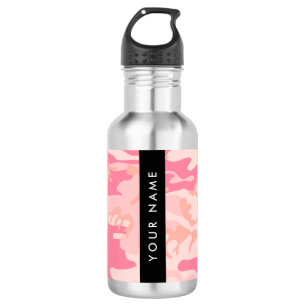 Pink Camouflage Pattern, Your name, Personalise 532 Ml Water Bottle