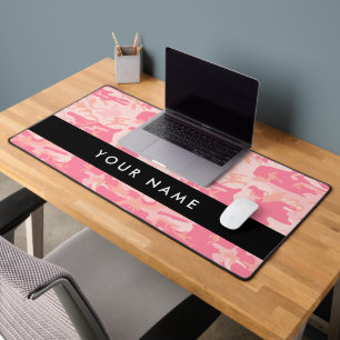 Pink Camouflage Pattern, Your name, Personalise Desk Mat