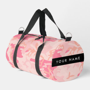 Pink Camouflage Pattern, Your name, Personalise Duffle Bag