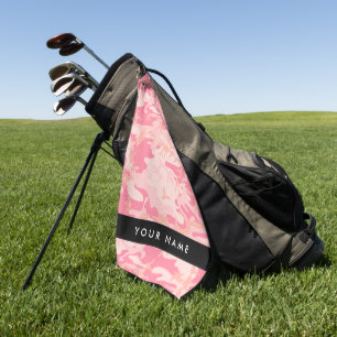 Pink Camouflage Pattern, Your name, Personalise Golf Towel