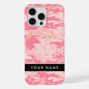 Pink Camouflage Pattern, Your name, Personalise iPhone 15 Pro Max Case