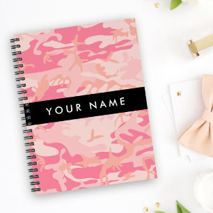 Pink Camouflage Pattern, Your name, Personalise Notebook