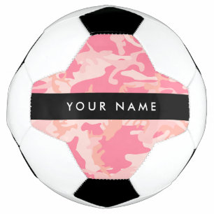 Pink Camouflage Pattern, Your name, Personalise Soccer Ball