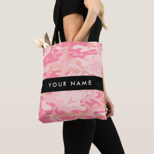 Pink Camouflage Pattern, Your name, Personalise Tote Bag