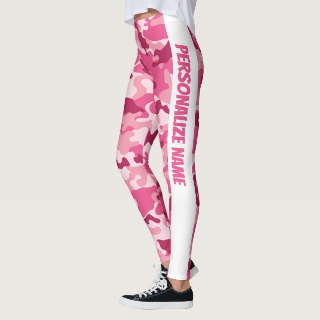 Pink Camouflage PERSONALIZE  Leggings (Left)
