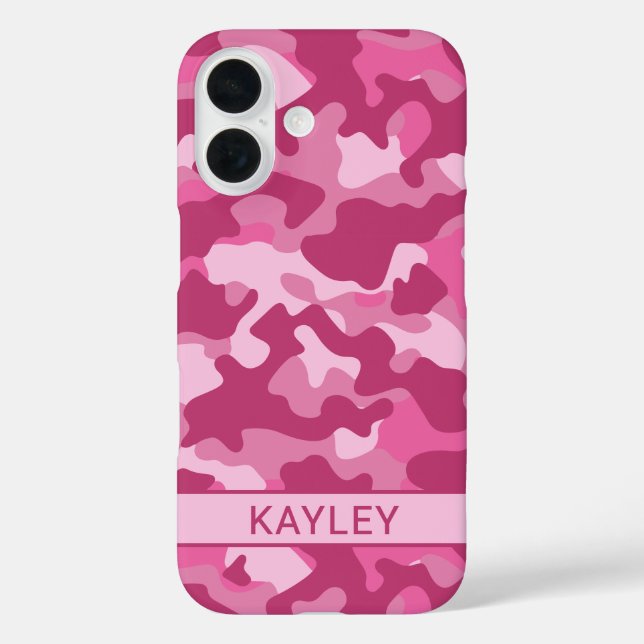 Pink Camouflage Personalized Case-Mate iPhone Case (Back)