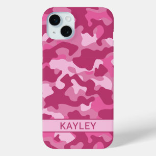 Pink Camouflage Personalized iPhone 15 Mini Case