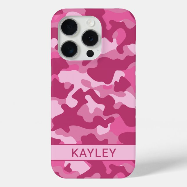 Pink Camouflage Personalized Case-Mate iPhone Case (Back)