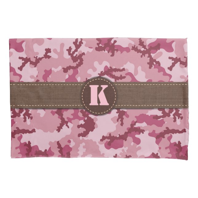 Pink camouflage pillowcase (Front)