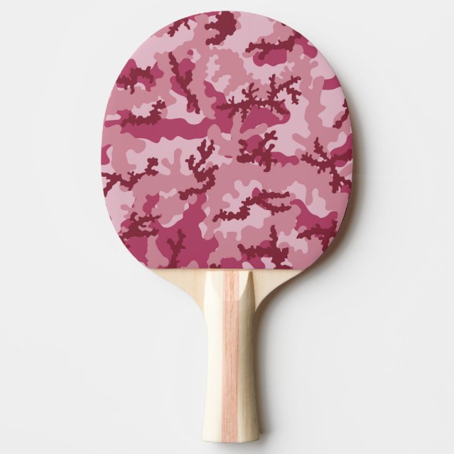 Pink camouflage ping pong paddle (Front)