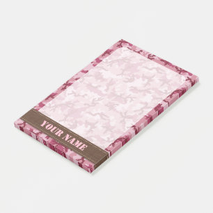 Pink camouflage post-it notes