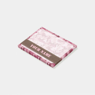 Pink camouflage post-it notes