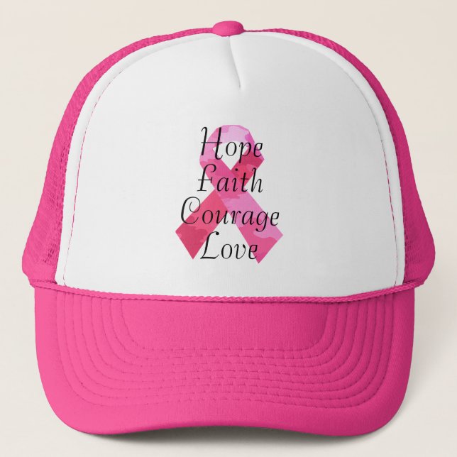 Pink Camouflage Ribbon Faith Hat (Front)