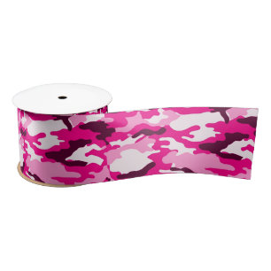 Pink camouflage Ribbon Satin Ribbon