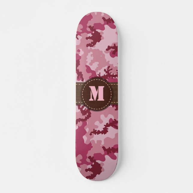 Pink camouflage skateboard (Front)