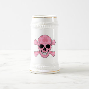 Pink Camouflage Skull And Crossbones Stein