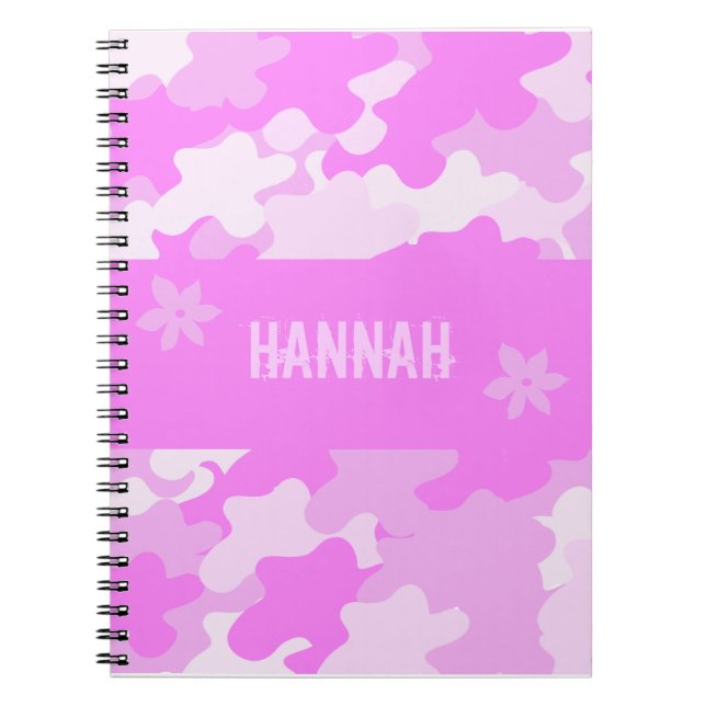 Pink Camouflage Spiral Notebook (Front)