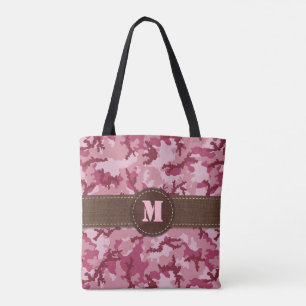 Pink camouflage tote bag