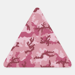 Pink camouflage triangle sticker