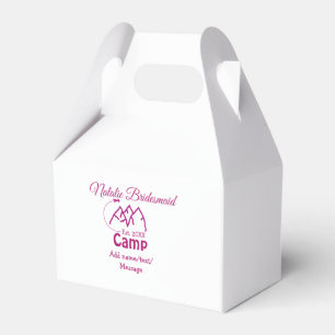 Pink camp bridesmaid add name date year bacheloret favour box
