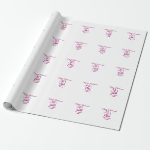 Pink camp bridesmaid add name date year bacheloret wrapping paper