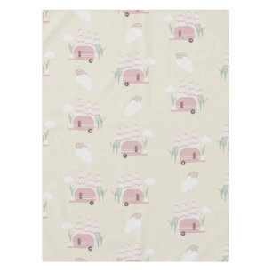 Pink Camper Earthy Pattern   Tablecloth