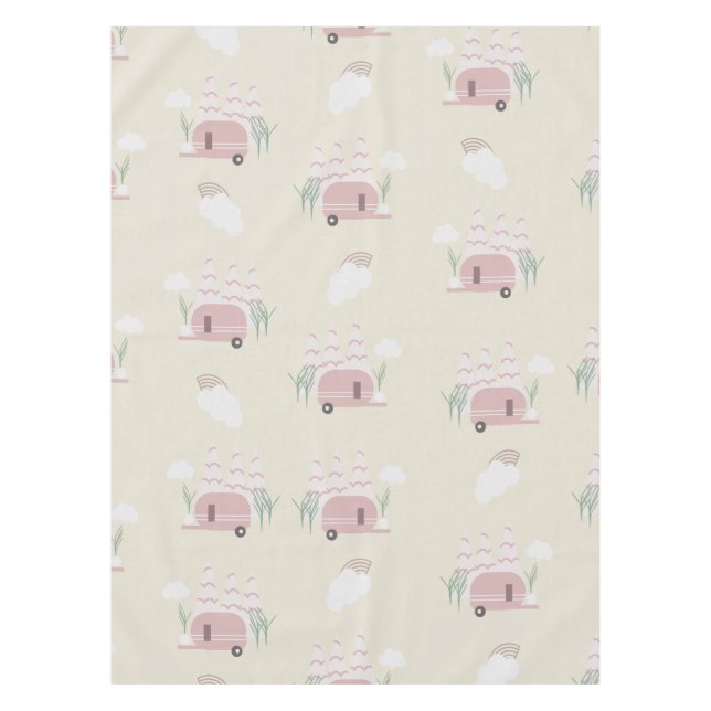 Pink Camper Earthy Pattern   Tablecloth (Front)
