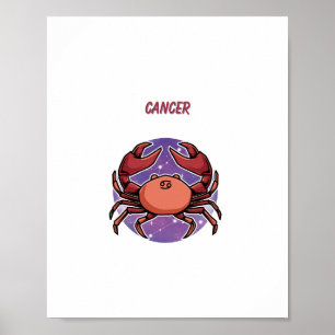 Pink Cancer, zodiac, star sign print