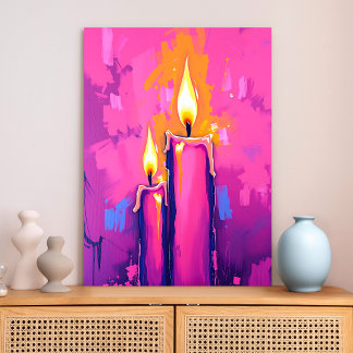 Pink Candle Abstract Wall Art