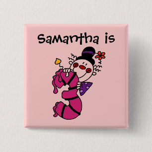 Pink Candle Clown 3rd  Birthday Button