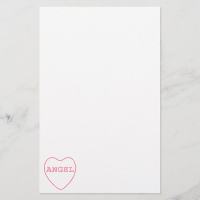 Pink Candy Angel Heart Valentine Design (Front)