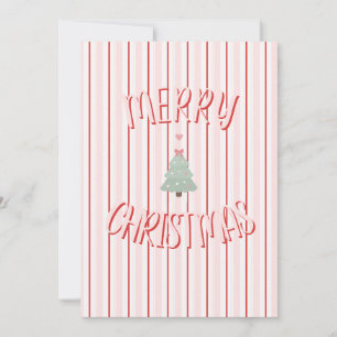 Pink Candy Christmas Greeting Card