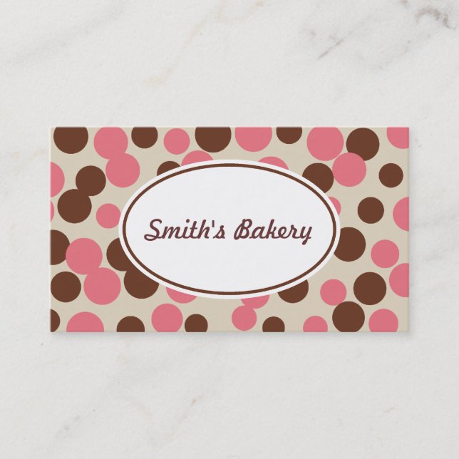Pink Candy Dots Business Card (Front)
