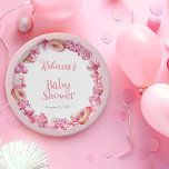 Pink Candy Frame Girl Baby Shower Paper Plate<br><div class="desc">We know you can't wait to see your sweet little baby and this candy-themed Baby Shower design celebrates you and your little one in all pink glory!  A delicious bakery treat and candy pink frame surrounds your shower details in an oh so yummy way.</div>