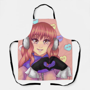 Pink Candy Heart Girl Apron