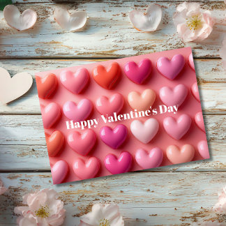 Pink Candy Hearts Valentine`s Day Card 