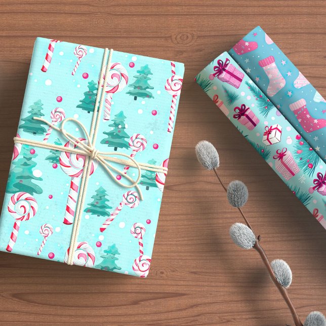 Pink Candy Pastel Holiday Wrapping Paper (Creator Uploaded)