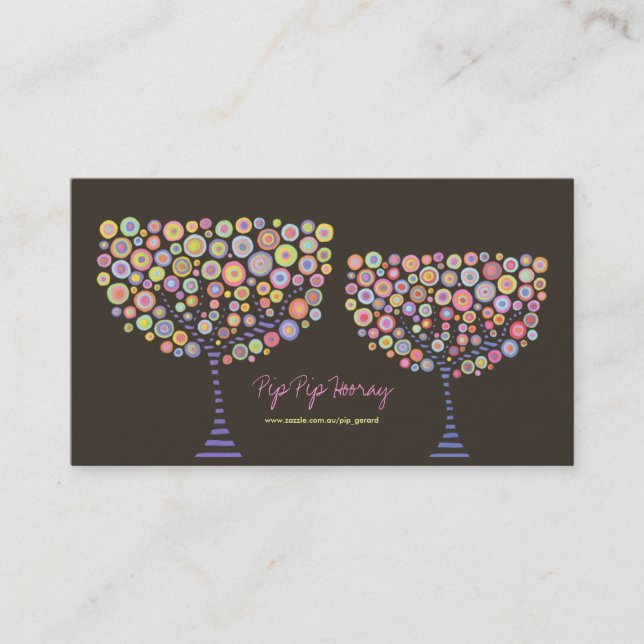 Pink Candy Retro Personal Business Profile Card (Front)