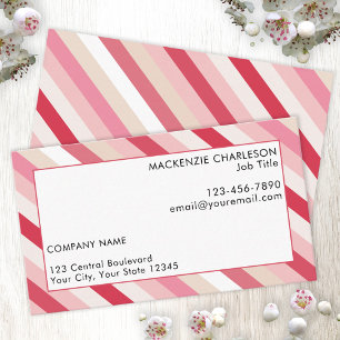 Pink Candy Stripe Business Card
